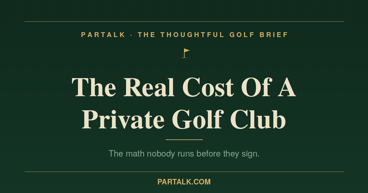 Before You Join A Country Club, Run This Math